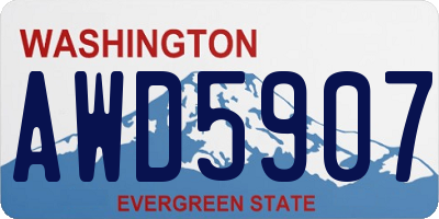 WA license plate AWD5907