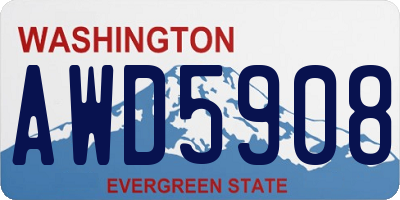 WA license plate AWD5908