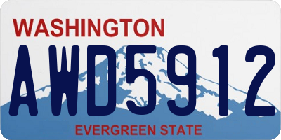 WA license plate AWD5912