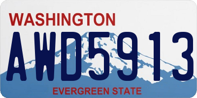 WA license plate AWD5913