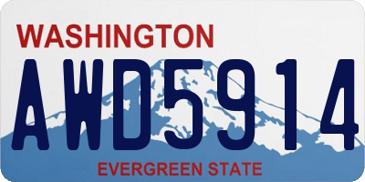 WA license plate AWD5914