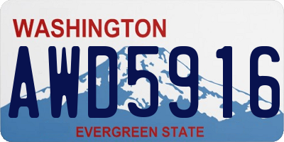 WA license plate AWD5916