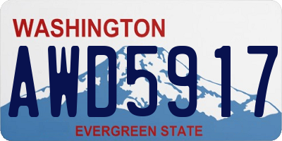 WA license plate AWD5917