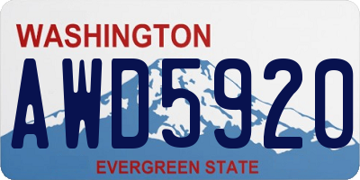 WA license plate AWD5920