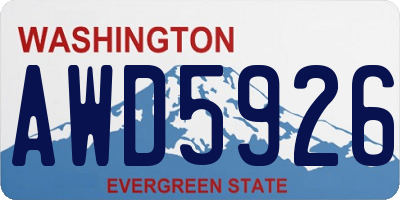 WA license plate AWD5926