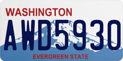 WA license plate AWD5930