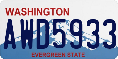 WA license plate AWD5933