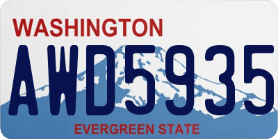 WA license plate AWD5935