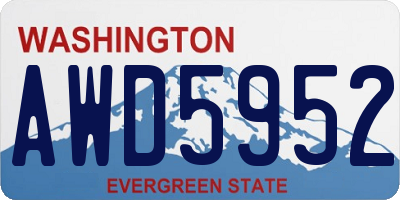 WA license plate AWD5952