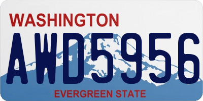WA license plate AWD5956