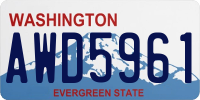 WA license plate AWD5961