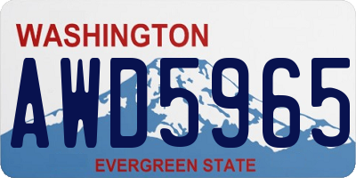 WA license plate AWD5965