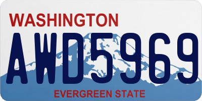 WA license plate AWD5969
