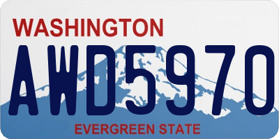 WA license plate AWD5970