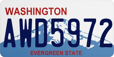 WA license plate AWD5972