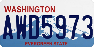 WA license plate AWD5973