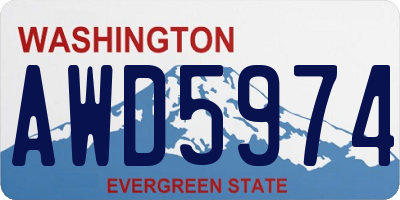 WA license plate AWD5974