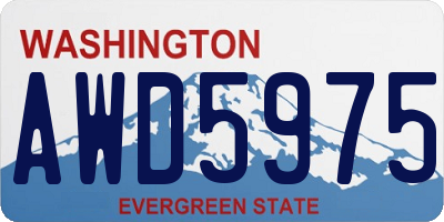 WA license plate AWD5975