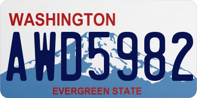 WA license plate AWD5982