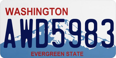 WA license plate AWD5983