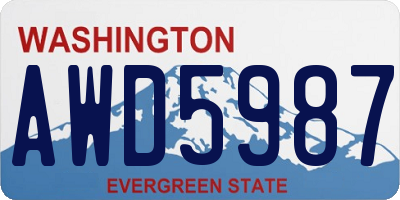 WA license plate AWD5987