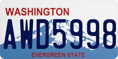 WA license plate AWD5998