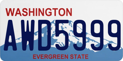 WA license plate AWD5999