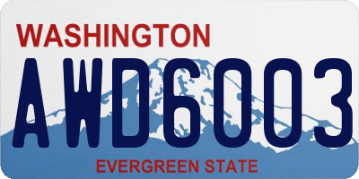 WA license plate AWD6003