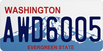 WA license plate AWD6005