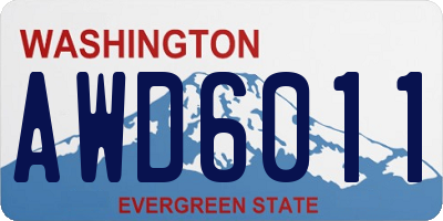 WA license plate AWD6011