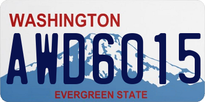 WA license plate AWD6015