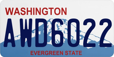 WA license plate AWD6022