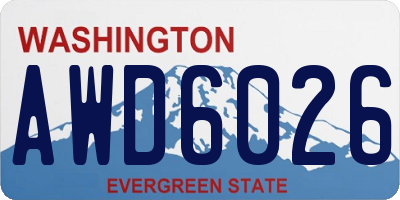WA license plate AWD6026