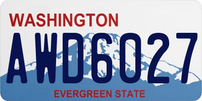 WA license plate AWD6027