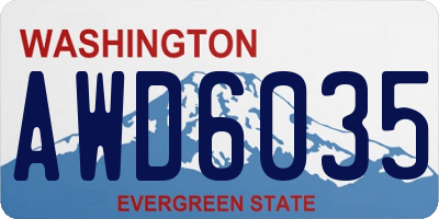 WA license plate AWD6035
