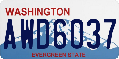 WA license plate AWD6037