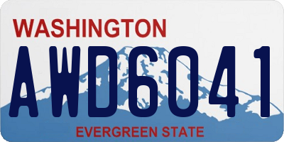 WA license plate AWD6041