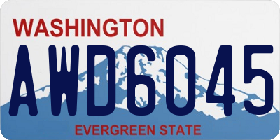 WA license plate AWD6045