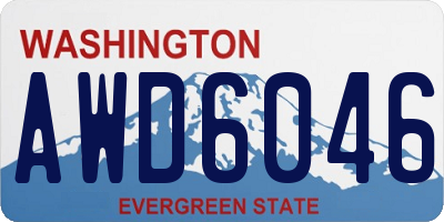 WA license plate AWD6046