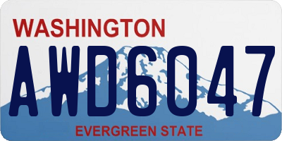 WA license plate AWD6047