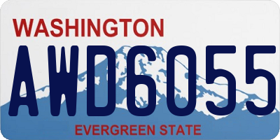 WA license plate AWD6055