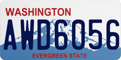 WA license plate AWD6056