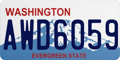 WA license plate AWD6059