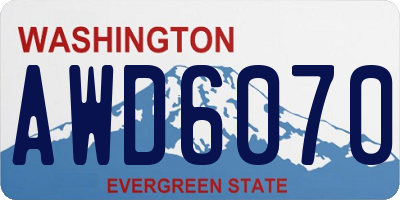 WA license plate AWD6070