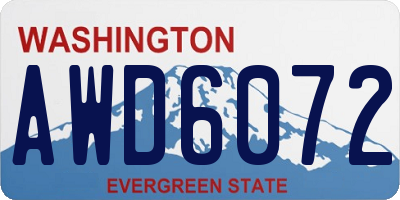 WA license plate AWD6072