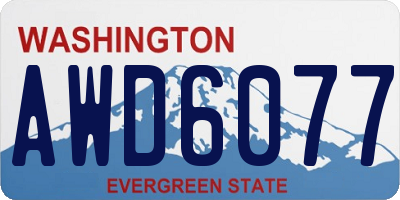 WA license plate AWD6077