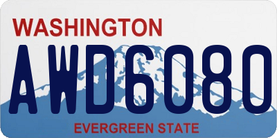 WA license plate AWD6080