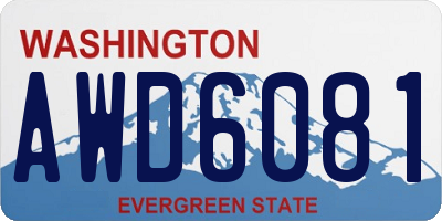 WA license plate AWD6081