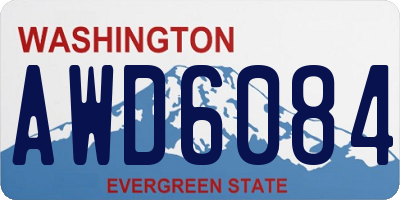 WA license plate AWD6084