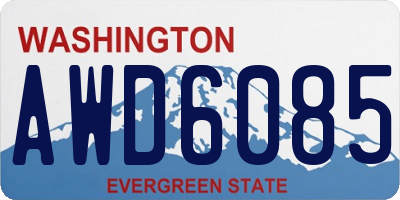 WA license plate AWD6085